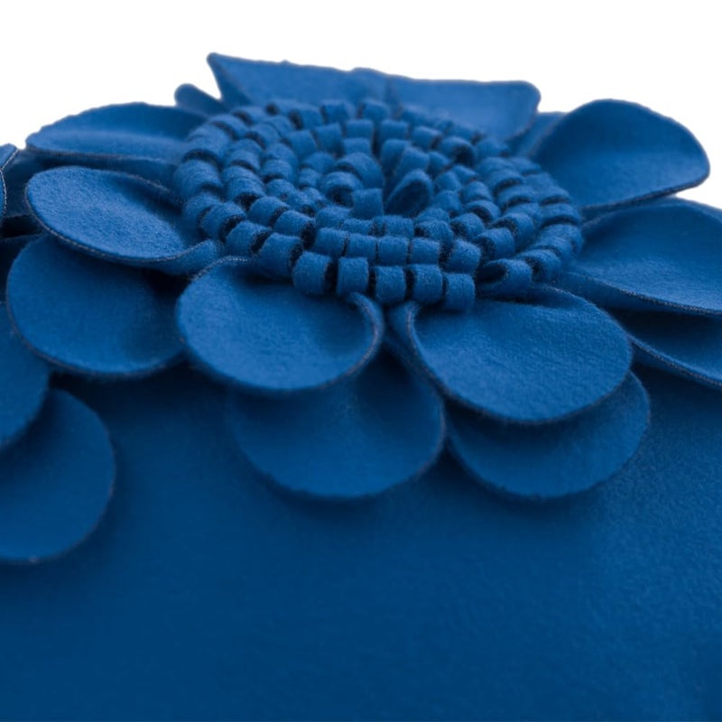 JWH 3D Flower Throw Pillow Cover Decorative Floral Accent Pillow Case Velvet Cushion Lumbar Pillowcase for Home Bed Sofa Couch Chair 12x20 Inches Royal Blue - Image 3